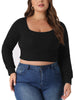 Brushed Regular Fit Off The Shoulder Crop Top