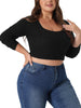 Brushed Regular Fit Off The Shoulder Crop Top