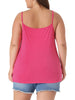 Plus Size Cami for Women Adjustable Strap Elegant Basic Pleated Camisole Sleeveless Tank Tops