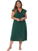 Plus Size Nightgown for Women Sleepwear Lace V Neck Cap Short Sleeves Nightshirt Sleepdress