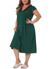 Plus Size Nightgown for Women Sleepwear Lace V Neck Cap Short Sleeves Nightshirt Sleepdress