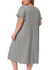 Plus Size Nightgowns Short Sleeve Round Neck Soft Nightshirt with Pockets Pajama