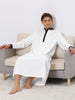 Satin Nightshirt Long Sleeves Banded Collar Sleep Gown Nightwear