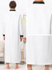 Satin Nightshirt Long Sleeves Banded Collar Sleep Gown Nightwear