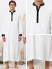 Satin Nightshirt Long Sleeves Banded Collar Sleep Gown Nightwear