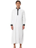 Satin Nightshirt Long Sleeves Banded Collar Sleep Gown Nightwear
