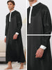 Satin Nightshirt Long Sleeves Banded Collar Sleep Gown Nightwear
