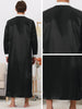 Satin Nightshirt Long Sleeves Banded Collar Sleep Gown Nightwear