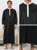 Satin Nightshirt Long Sleeves Banded Collar Sleep Gown Nightwear