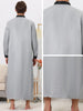 Satin Nightshirt Long Sleeves Banded Collar Sleep Gown Nightwear