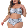 Plus Size Bikini Set for Women Crop Top High Waisted Swimsuits Two Piece Bathing Suits Swimwear