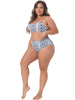 Plus Size Bikini Set for Women Crop Top High Waisted Swimsuits Two Piece Bathing Suits Swimwear