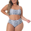 Plus Size Bikini Set for Women Crop Top High Waisted Swimsuits Two Piece Bathing Suits Swimwear
