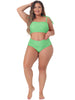Plus Size Swimsuit for Women Two Piece Bathing Suit High Waisted Tummy Control Bikini Set