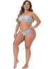 Plus Size 2 Pieces Bandeau Bikini Swimsuits Off Shoulder High Waist Bathing Suit