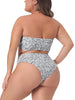 Plus Size 2 Pieces Bandeau Bikini Swimsuits Off Shoulder High Waist Bathing Suit