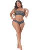 Plus Size 2 Pieces Bandeau Bikini Swimsuits Off Shoulder High Waist Bathing Suit
