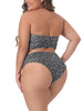 Plus Size 2 Pieces Bandeau Bikini Swimsuits Off Shoulder High Waist Bathing Suit