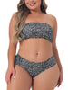 Plus Size 2 Pieces Bandeau Bikini Swimsuits Off Shoulder High Waist Bathing Suit