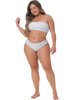Plus Size 2 Pieces Bandeau Bikini Swimsuits Off Shoulder High Waist Bathing Suit