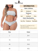 Plus Size 2 Pieces Bandeau Bikini Swimsuits Off Shoulder High Waist Bathing Suit