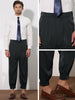 Cropped Double Pleated Zipper Leg Tapered Formal Dress Pants