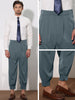 Cropped Double Pleated Zipper Leg Tapered Formal Dress Pants