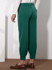 Cropped Double Pleated Zipper Leg Tapered Formal Dress Pants