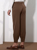 Cropped Double Pleated Zipper Leg Tapered Formal Dress Pants