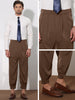 Cropped Double Pleated Zipper Leg Tapered Formal Dress Pants