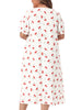 Plus Size Nightgowns for Women Cherry Sleepshirts Ruffle Princess Comfy Nightdress Pajamas Lounger