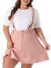 A Line Denim Elastic Back Suspender Skirt