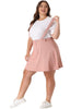 A Line Denim Elastic Back Suspender Skirt