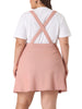 A Line Denim Elastic Back Suspender Skirt