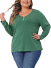 Knit Relax Fit V Neck Roll Up Sleeve Top
