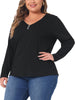 Knit Relax Fit V Neck Roll Up Sleeve Top