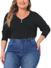 Knit Relax Fit V Neck Roll Up Sleeve Top
