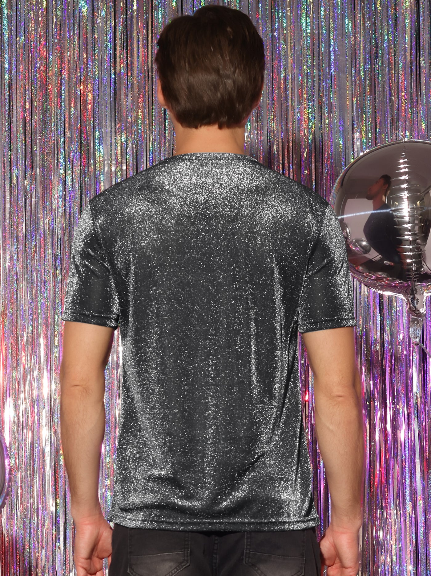 Bublédon Men's Sheer Mesh Short Sleeves See Through Party Disco Tee T-Shirts Tops