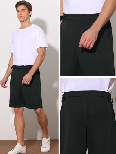Men's Business Pleated Front Straight Leg Summer Dress Chino Shorts