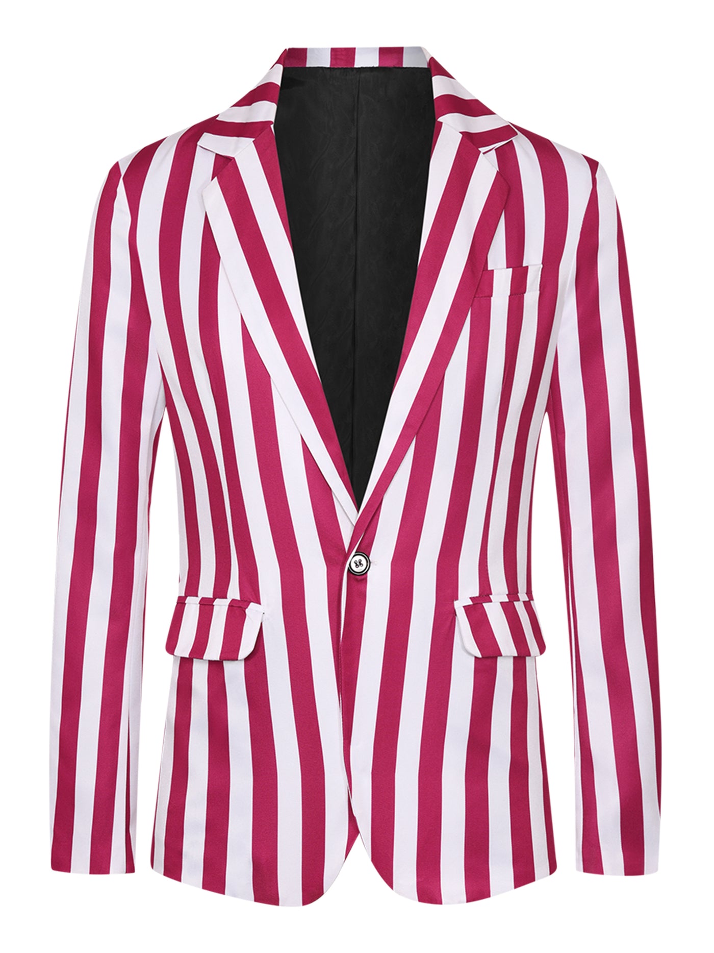 Bublédon Striped Blazers for Men's One Button Business Stripes Patterned Sports Coats