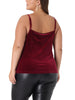 Velvet Camisole for Women Plus Size Adjustable Strap Lace Sleeveless Cami Tank Tops