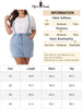 Plus Size Suspender Skirt for Women Adjustable Strap Cross Back Mini A-Line Denim Skirts
