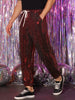 Sequins Drawstring Pants for Men&