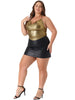 Glittery Halter Neck Sleeveless Crop Top