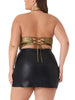 Glittery Halter Neck Sleeveless Crop Top