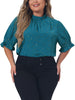 Woven Relax Fit Stars Elbow Sleeve Blouse