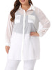 Satin H Line Button Up Long Sleeve Shirt