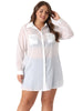 Satin H Line Button Up Long Sleeve Shirt