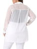 Satin H Line Button Up Long Sleeve Shirt