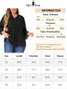 Woven H Line V Neck 3/4 Sleeve Button Decor Top